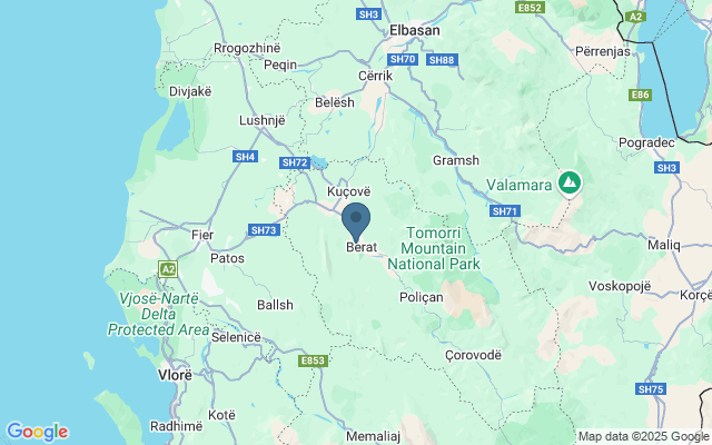 Kaart met locatie Berat